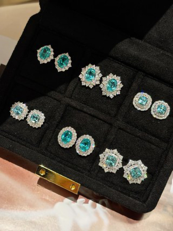 18K Cultured Colored Gemstone Earrings