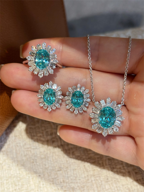 Cultivating precious gem rings, necklaces and earrings